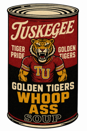 Tuskegee Golden Tigers Whop Ass Soup Can Vintage-Style Sign