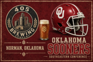Oklahoma Sooners 405 Brewing Vintage-Style Wall Art