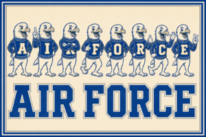 Air Force Eagle Mascots Typography Wall Art Print