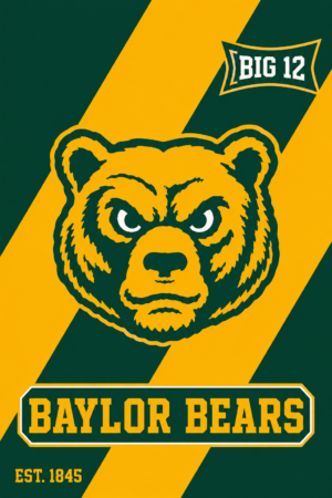 Baylor Bears Big 12 Green and Gold Wall Art