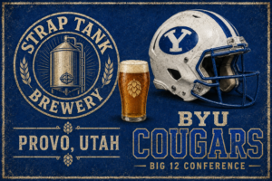BYU Cougars Provo Utah Brewery Football Wall Art