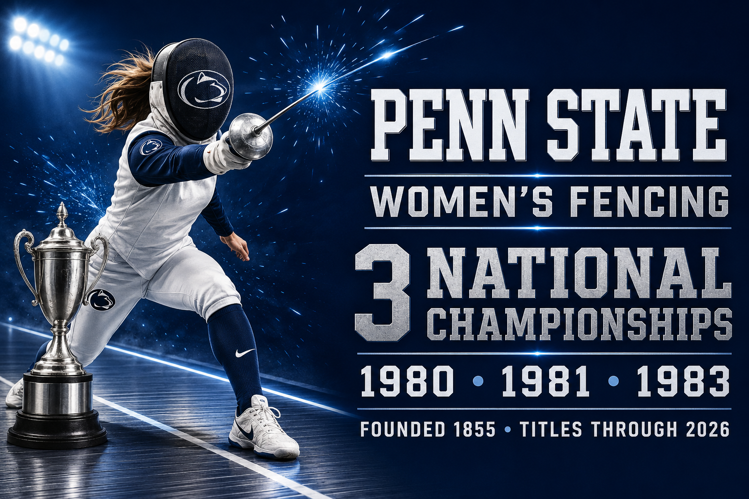 Penn State Women’s Fencing 3 National Championships Wall Art