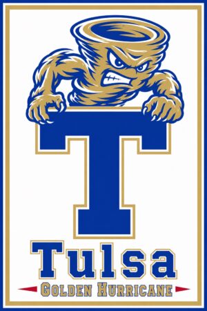 Tulsa Golden Hurricane Blue and Gold Mascot Wall Art