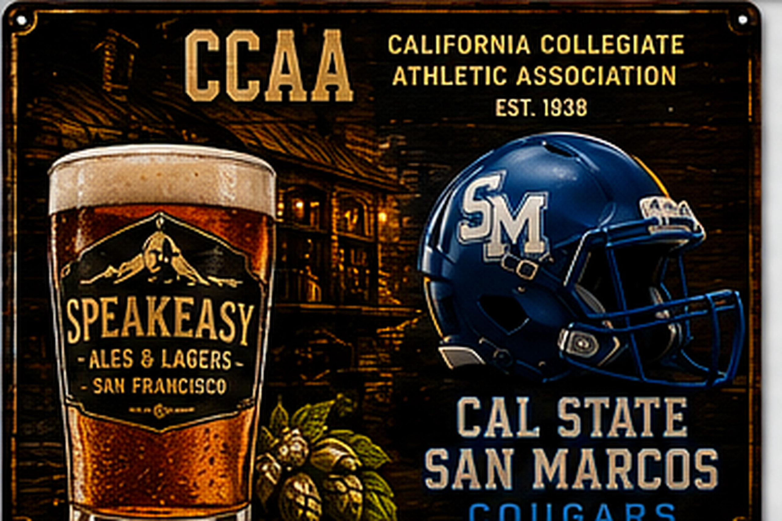 California Collegiate Athletic Association Cougars Wall Sign