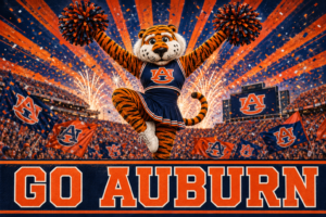 Go Auburn Tiger Cheerleader Stadium Wall Art