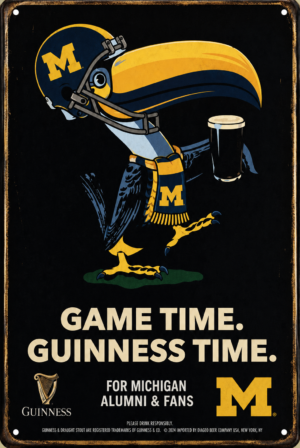 Michigan Football Guinness Game Time Wall Sign