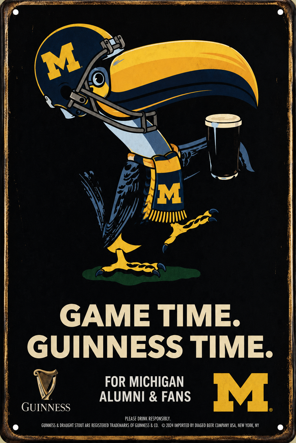 Michigan Football Guinness Game Time Wall Sign