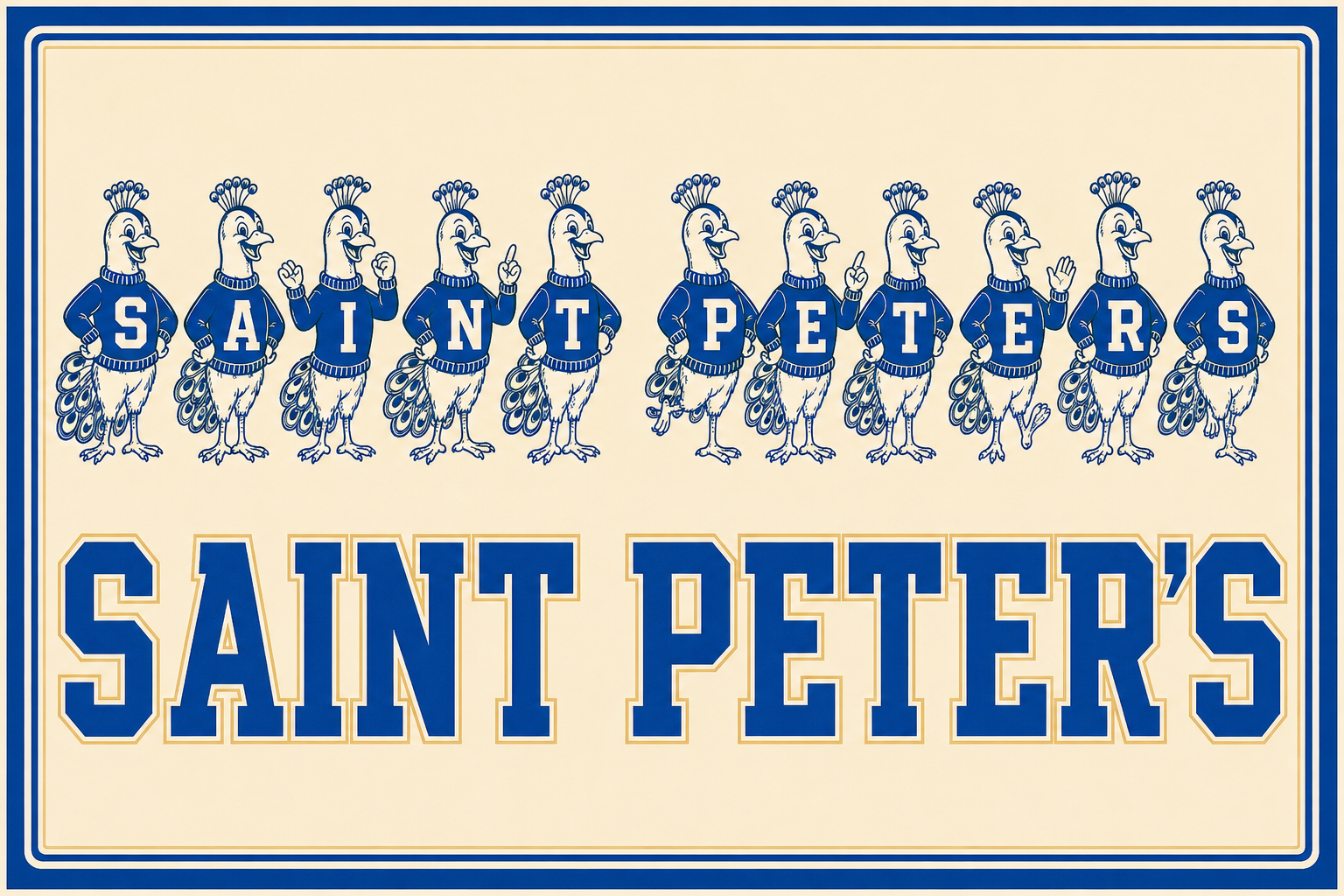 Saint Peters Peacock Mascot Vintage-Style Wall Art