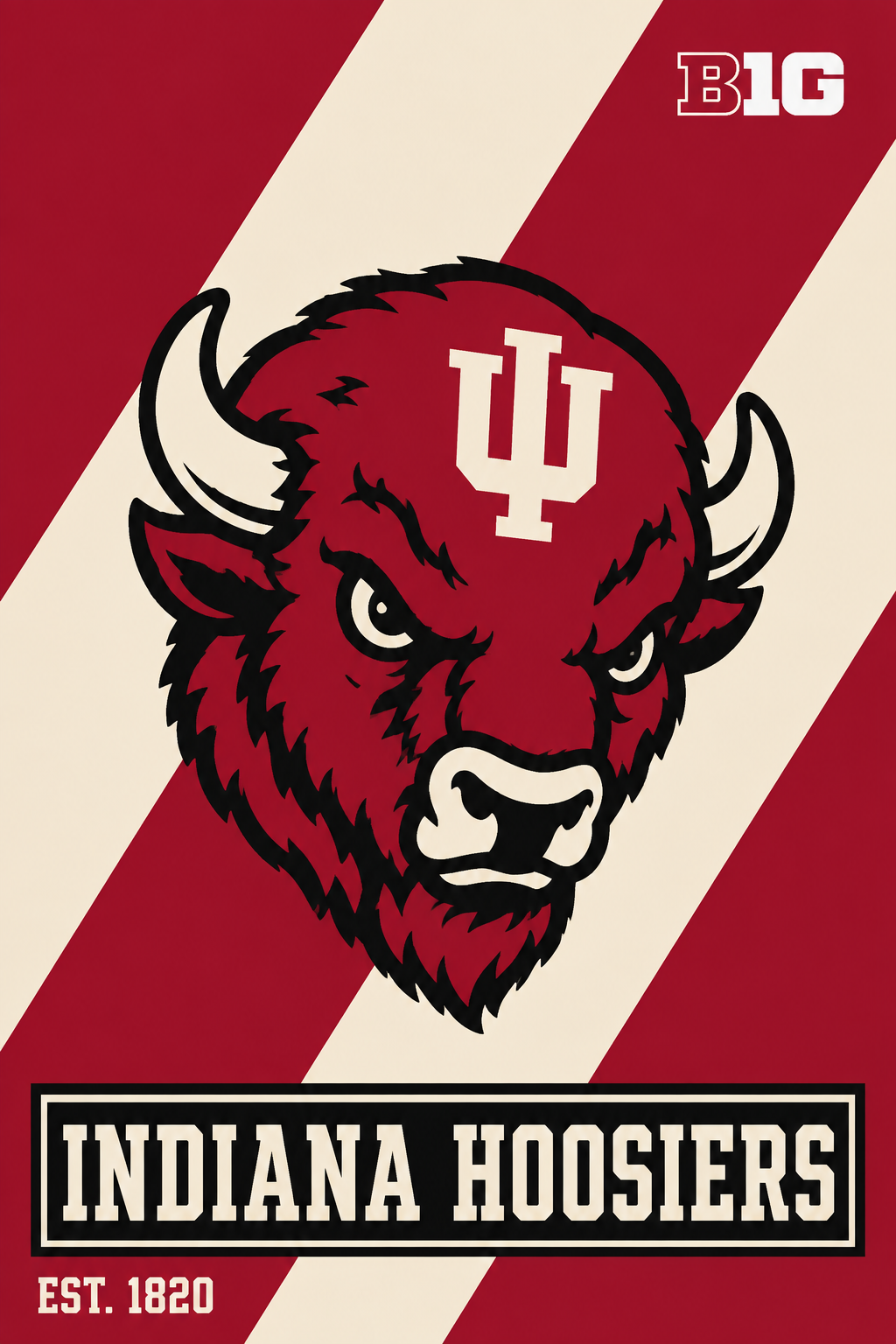 Indiana Hoosiers Bull Wall Art Print
