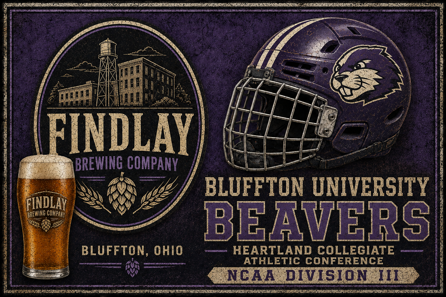 Findlay Brewing Company Beavers Vintage-Style Wall Art