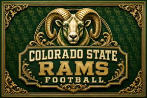 Colorado State Rams Football Ram Green and Gold Wall Art