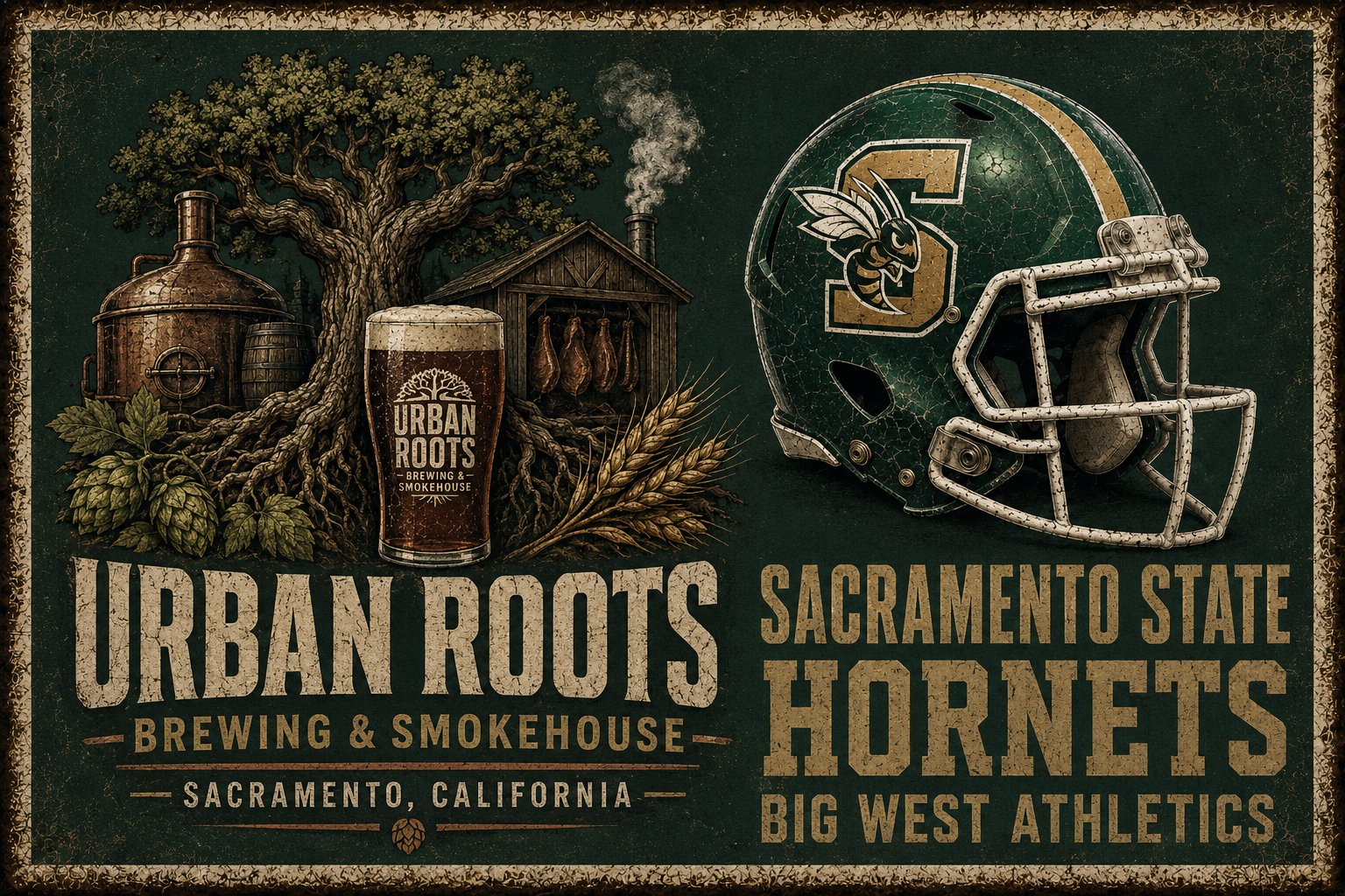 Urban Roots Sacramento State Hornets Vintage-Style Wall Art