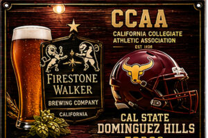 Cal State Dominguez Hills Beer and Football Wall Sign