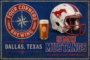 Dallas Texas Brewing & SMU Mustangs Vintage-Style Wall Art