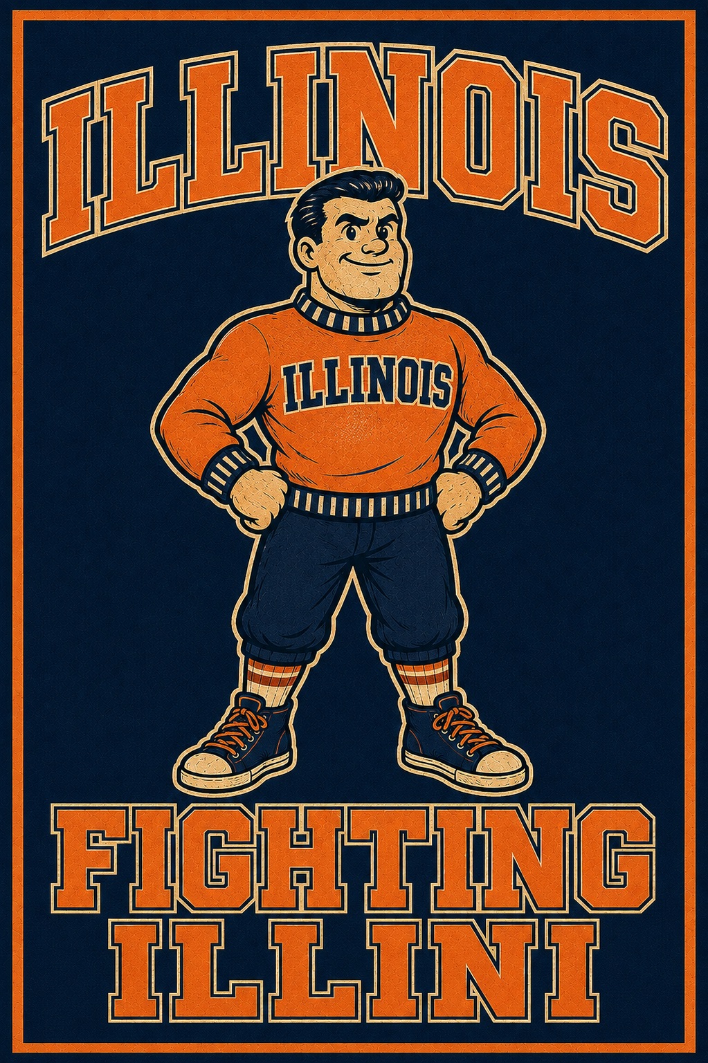 Illinois Fighting Illinois Vintage-Style Sports Wall Art