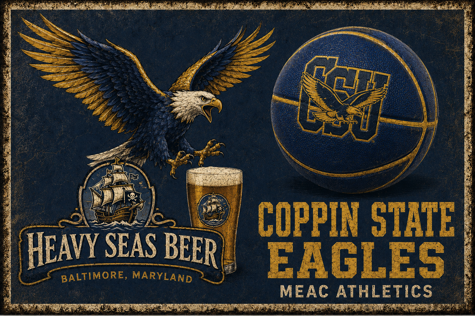 Coppin State Eagles Heavy Seas Beer Vintage-Style Wall Art