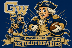 George Washington University Revolutionaries Football Mascot Graphic