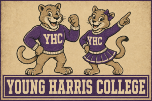 Young Harris College Lion Mascot Graphic Wall Art
