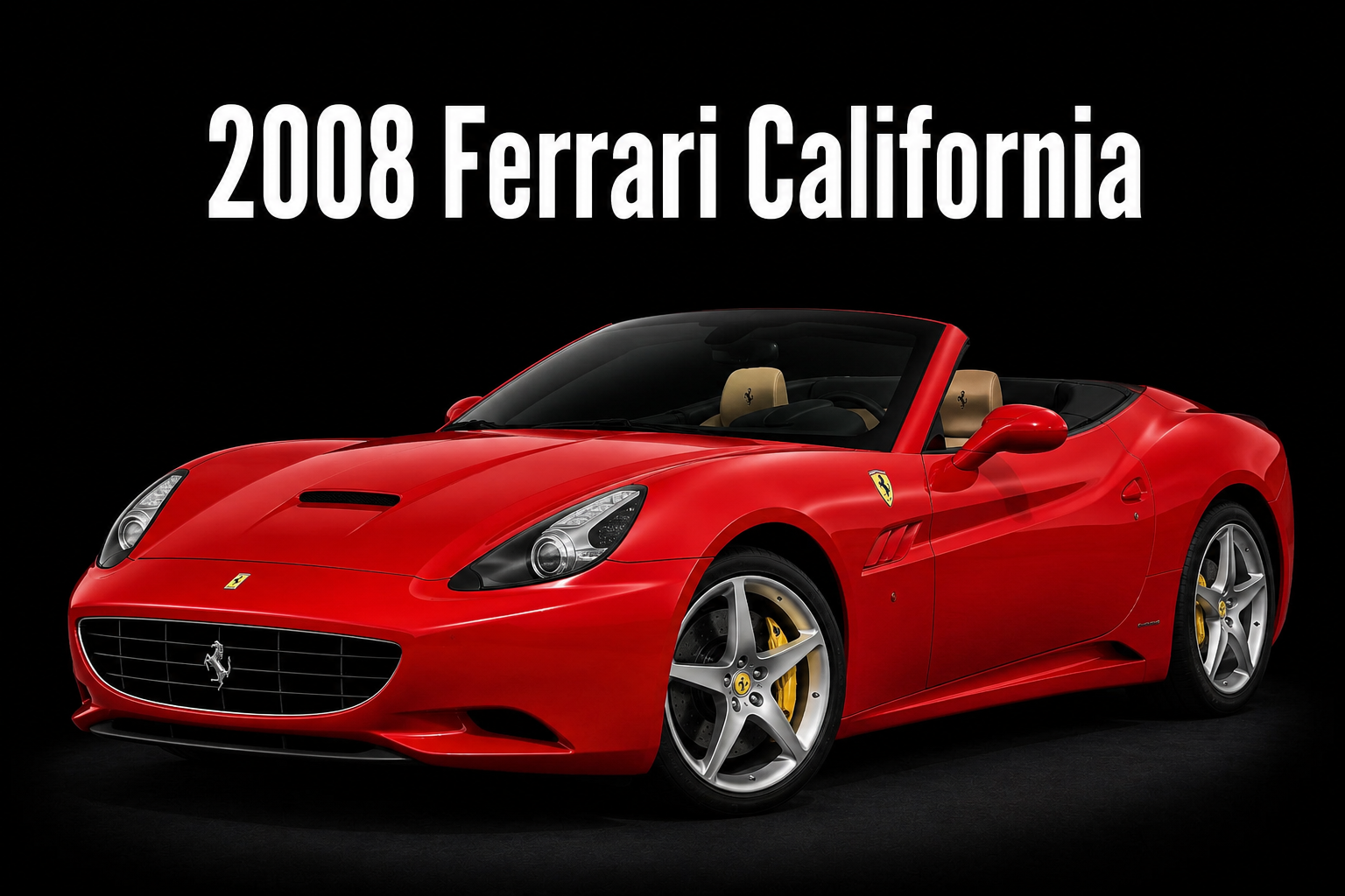 2008 Ferrari California Red Convertible Car Wall Art