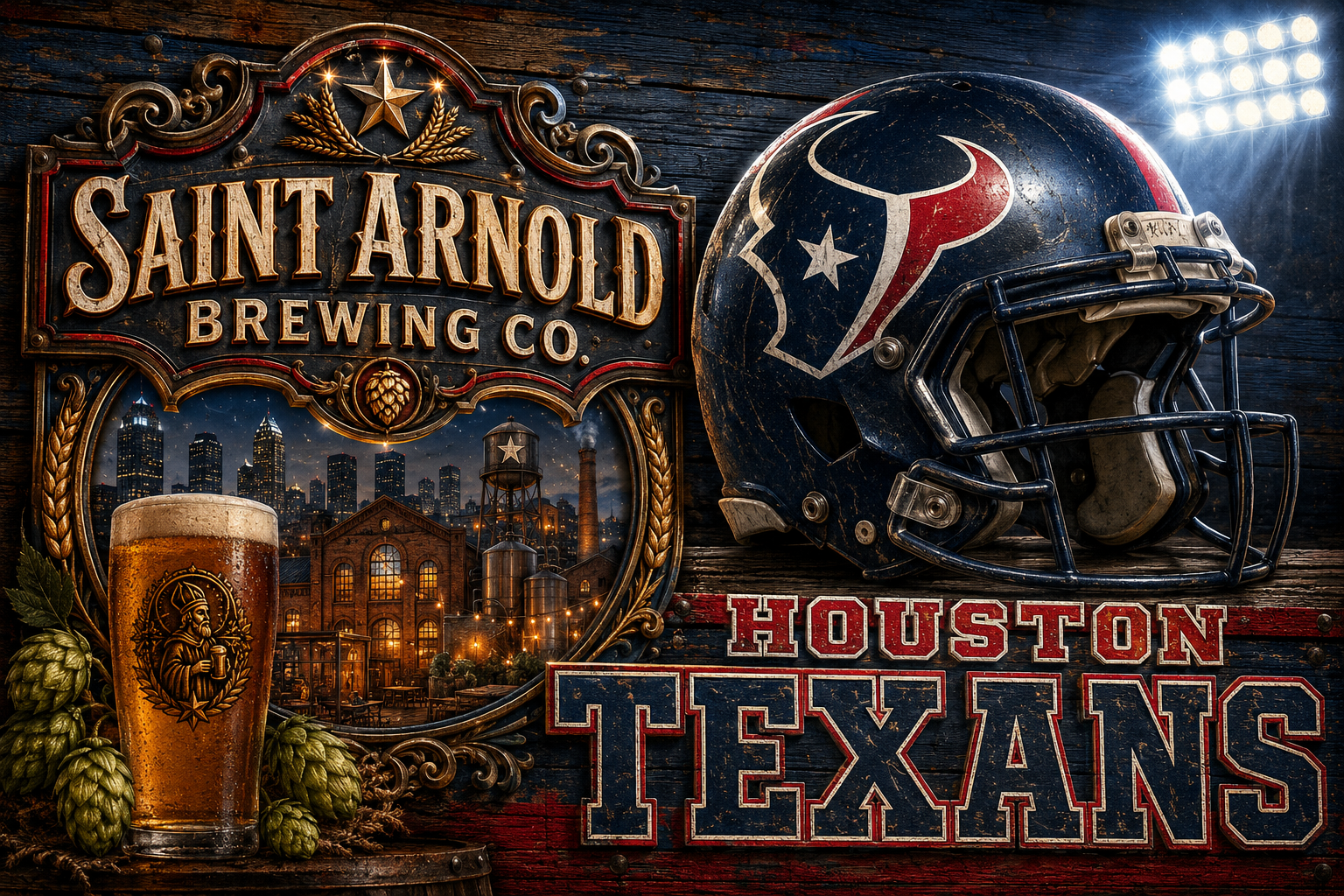 Saint Arnold Brewing Co. Houston Football Wall Art