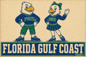 Florida Gulf Coast Eagles Mascot Wall Art 1991