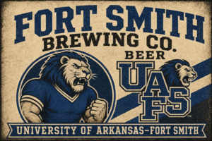 Distressed University of Arkansas-Fort Smith Lions Beer Sign Design