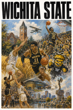 Wichita State Basketball Collage Wall Art