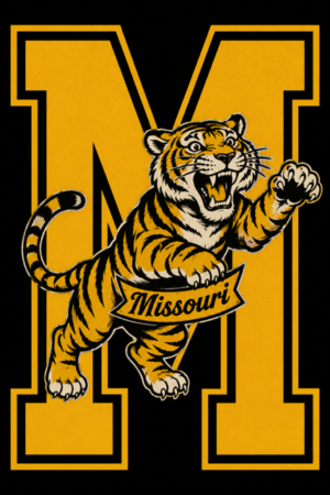 Missouri Tiger Block M Graphic Wall Art