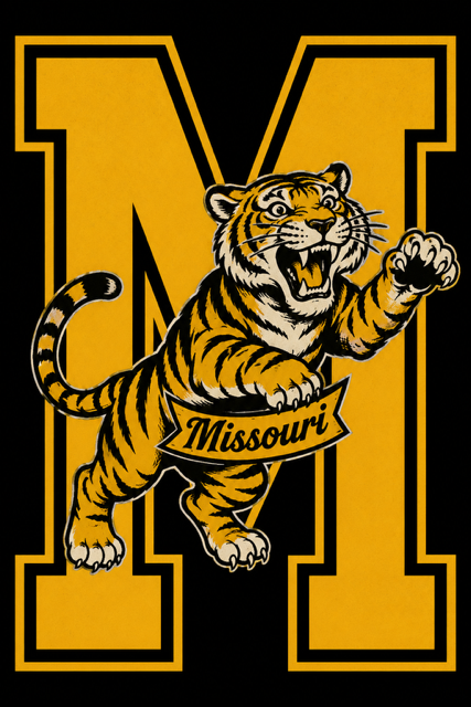 Missouri Tiger Block M Graphic Wall Art
