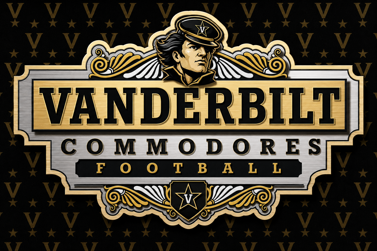 Vanderbilt Commodores Football Vintage-Style Wall Art