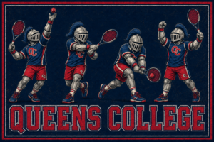 Queen's College Knight Tennis Vintage-Style Wall Art