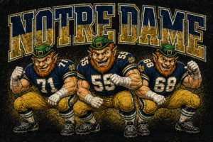 Notre Dame-Inspired Fighting Leprechaun Football Wall Art