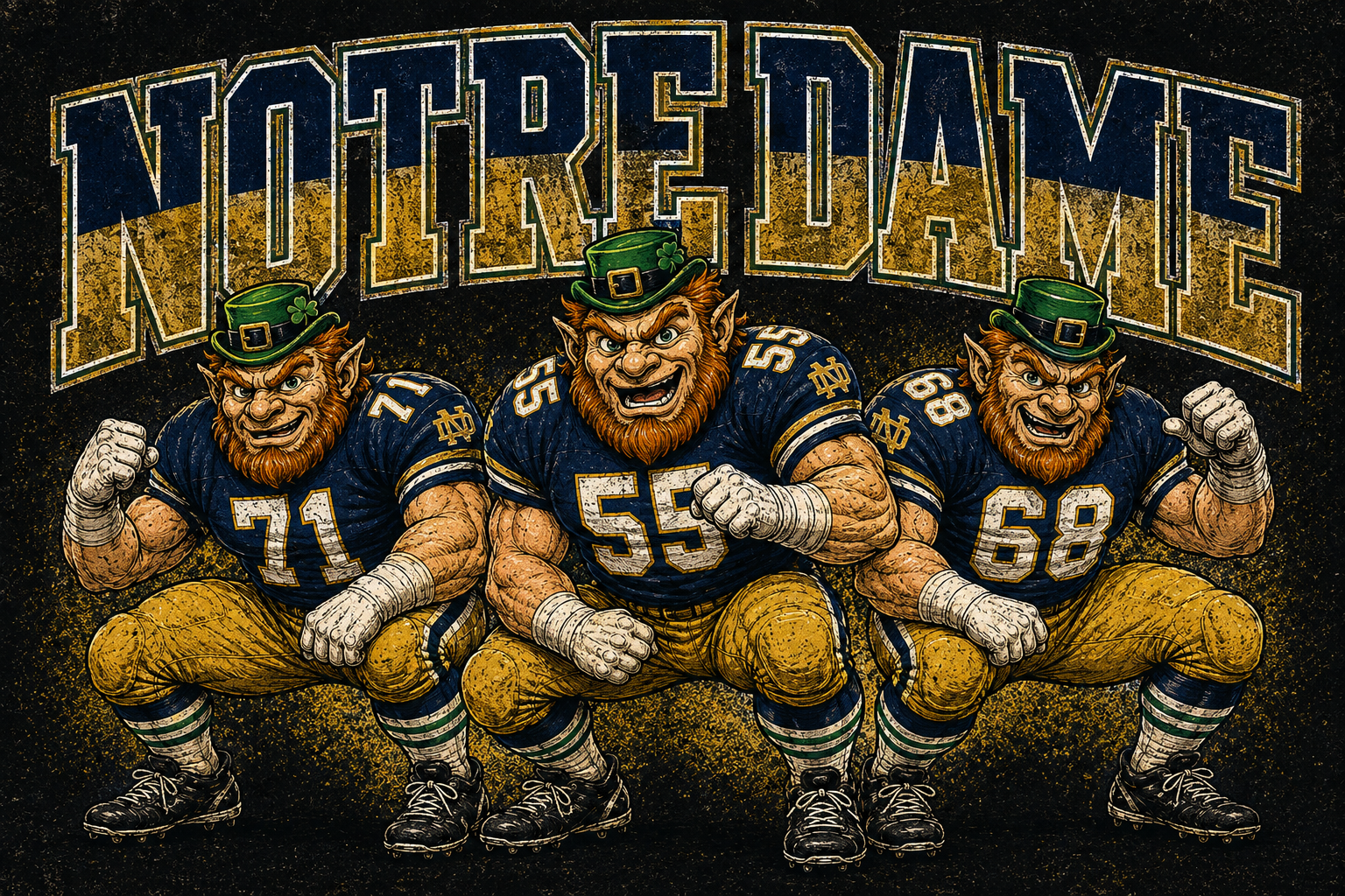 Notre Dame-Inspired Fighting Leprechaun Football Wall Art