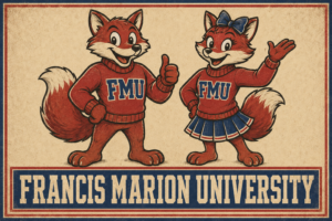 Francis Marion University Fox Mascots Vintage-Style Wall Art