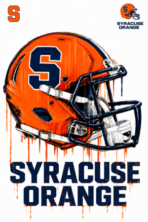 Syracuse Orange Football Helmet Graphic Wall Art