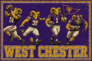 West Chester Rams Vintage-Style Football Wall Art