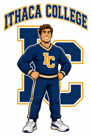 Ithaca College Navy and Gold Athlete Graphic