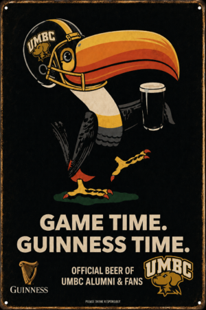 Game Time Guinness UMBC Football Metal Wall Sign
