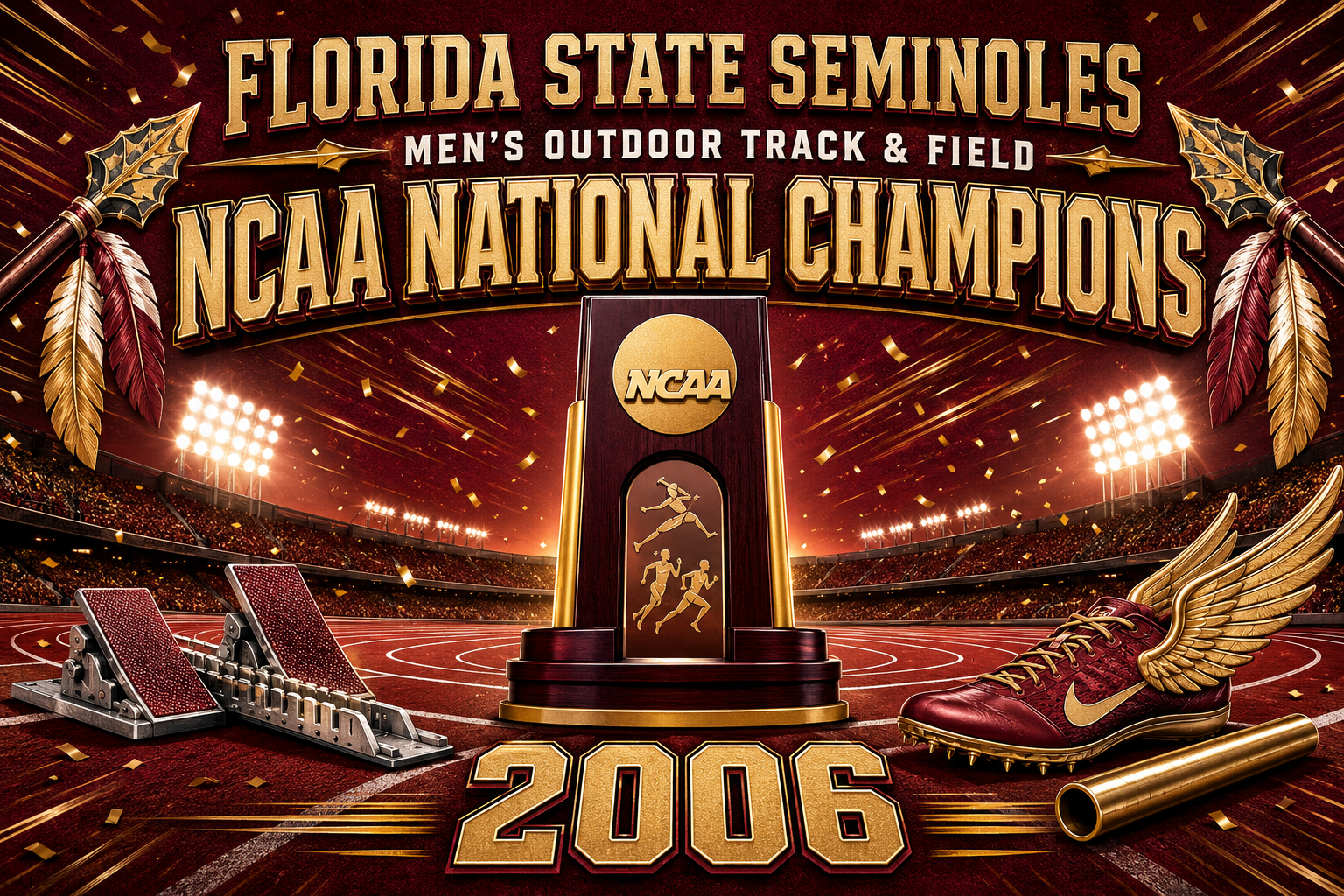 Florida State Seminoles 2006 Track & Field Championship Wall Art