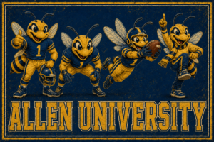 Allen University College Football Mascot Aluminum Sign 12x8in Metal Sign