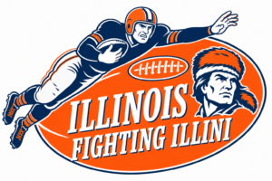 Illinois Fighting Illini Football Player Graphic Wall Art