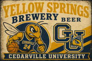 Cedarville University Yellow Springs Brewery Bee Basketball Wall Art