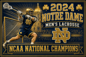 2024 Notre Dame Men's Lacrosse Champions Wall Art