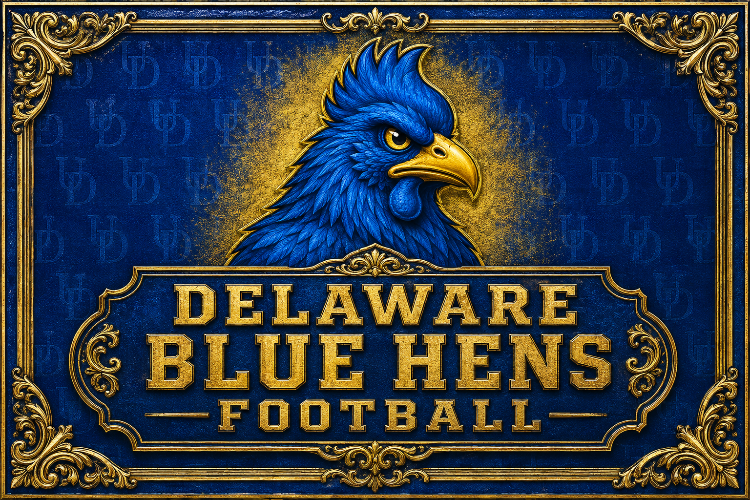 Delaware Blue Hens Football Eagle Wall Art Design