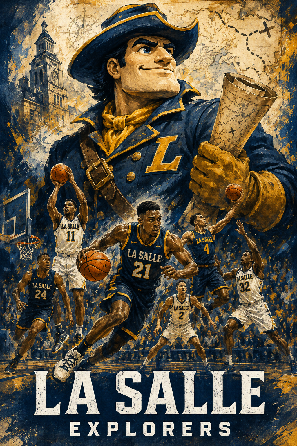 La Salle Explorers Basketball Adventure Poster