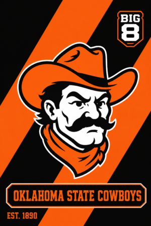 Oklahoma State Cowboys Big 8 Cowboy Wall Art