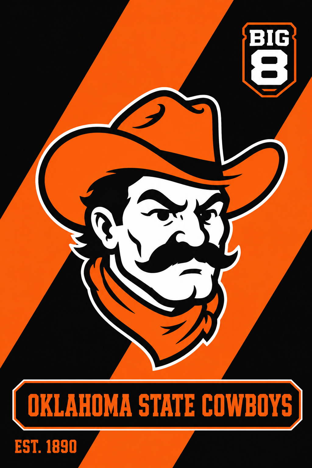 Oklahoma State Cowboys Big 8 Cowboy Wall Art