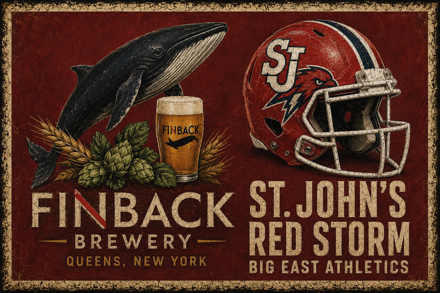 Finback Brewery St. John’s Red Storm Vintage-Style Wall Art