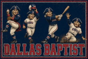 Dallas Baptist Baseball Vintage-Style Wall Art