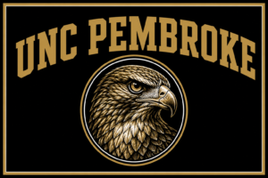 UNC Pembroke Eagle Black and Gold Wall Art